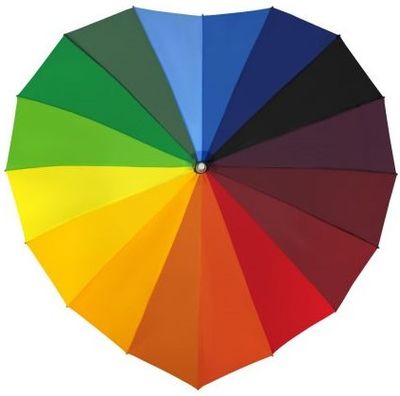 Falcone® - Hartvormige regenboog paraplu Falcone® - Hartvormige regenboog paraplu