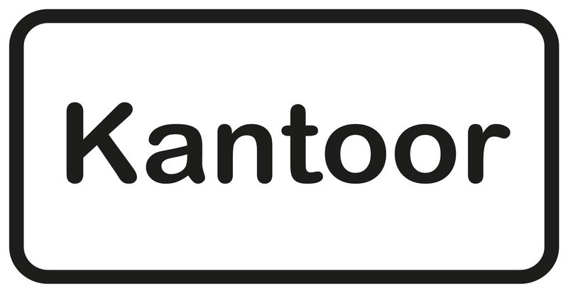 Kantoor stickers diverse afmetingen. leverbaar in 92 kleuren