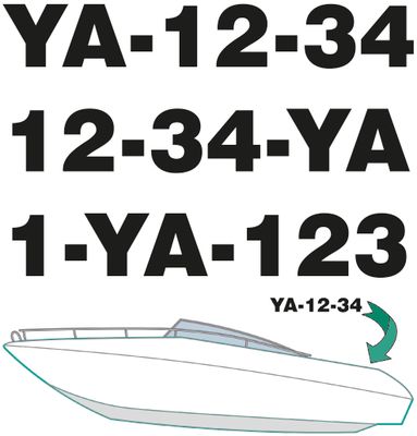 Officiële registratienummers Speedboot RDW Erkent 2 stuks.