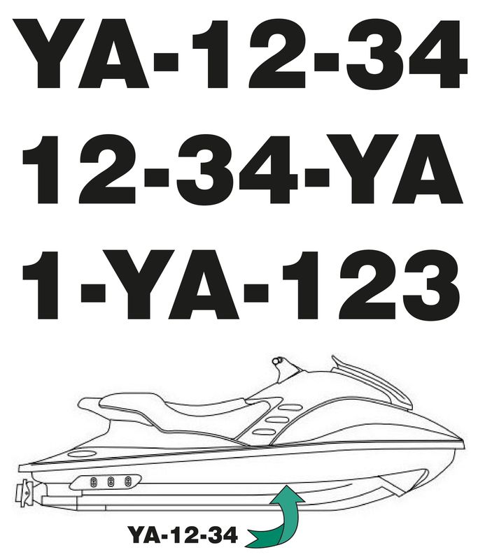 Officiële registratienummers Jetski RDW Erkent 2 stuks.
