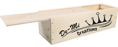 Luxe wijnkist met tekst of logo