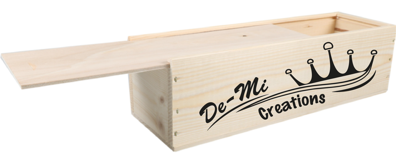 Luxe wijnkist met tekst of logo