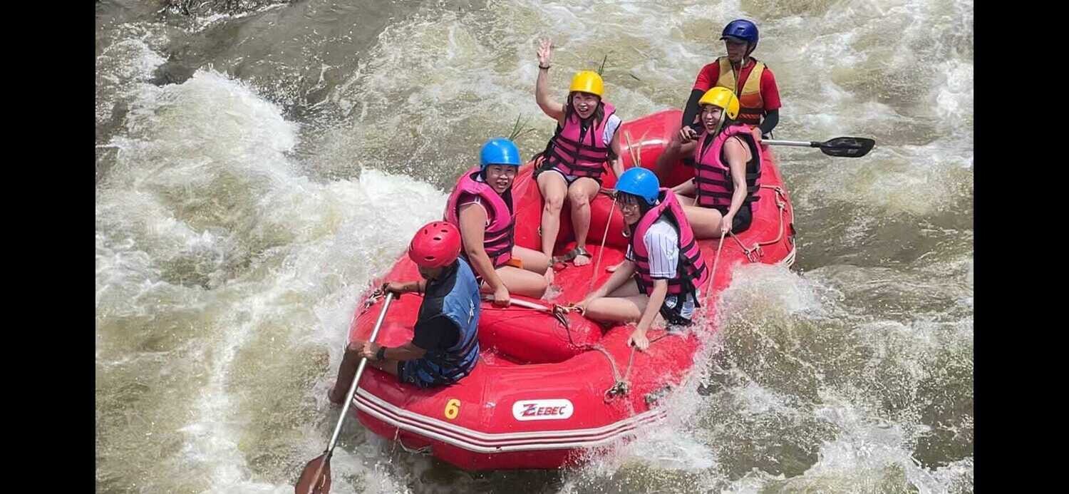 Program E: 
60min ATV Ride +
5km (Level 2) White Water Rafting + 
30min Elephant Trekking +
Zipline Across the River
