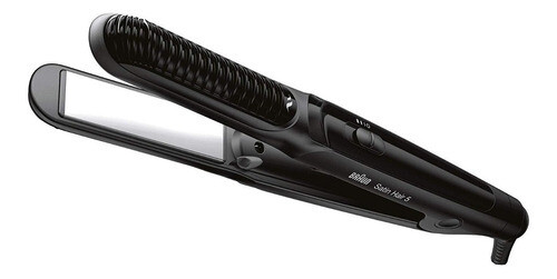 Planchita De Pelo Satin Hair Braun St 570 Tecnología Iónica, Color: Negro