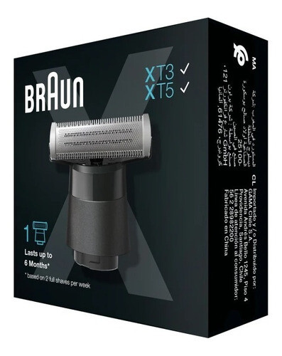 Repuesto Recortadora Braun Xt10 Para Series X5100, Color: Negro