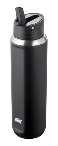 Botella Caramañola Aluminio Nike Recharge Straw Negro 709 Ml, Color: Negro
