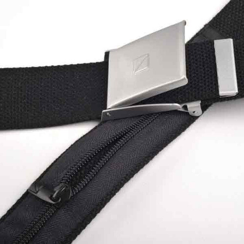 Cinturón Porta Valores Cinturón De Tela Travel Blue Negro, Color: Negro