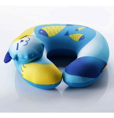 Almohada De Viaje De Gato Travel Blue Para Niño Para Cuello Azul
