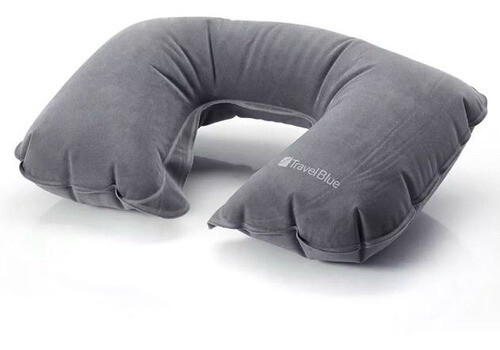 Almohada De Viaje Inflable Travel Blue Para El Cuello, Color: Gris