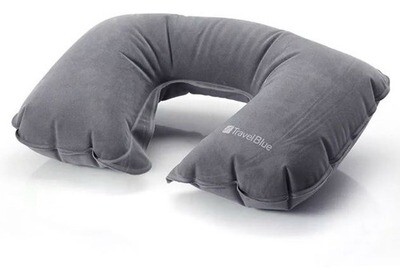 Almohada De Viaje Inflable Travel Blue Para El Cuello Gris