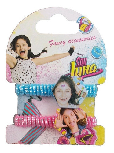 Sorpresitas 5 Packs Colitas Para El Pelo Soy Luna Disney, Color: Celeste