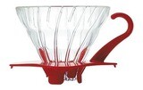 Dripper De Vidrio Cafe V60 Hario, Color: Rojo