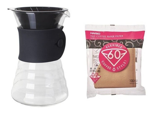Drip Decanter De Cafe V60 Hario Más Filtros De Papel Hario
