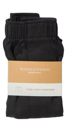 Calzoncillos Benson &amp; Thomas Boxer Hombre Largo, Color: Negro, Talle: M