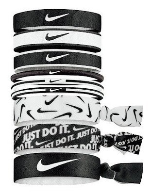 Colitas De Pelo Nike Pack X9 Unisex Adulto Talle Unico B&amp;w Negro Talle Único