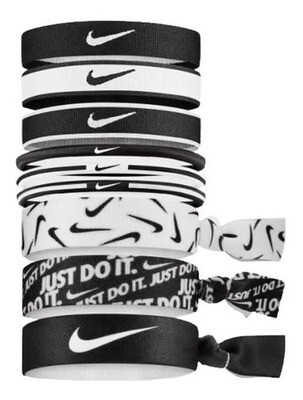 Colitas De Pelo Nike Pack X9 Unisex Adulto Talle Unico B&amp;w Negro Talle Único