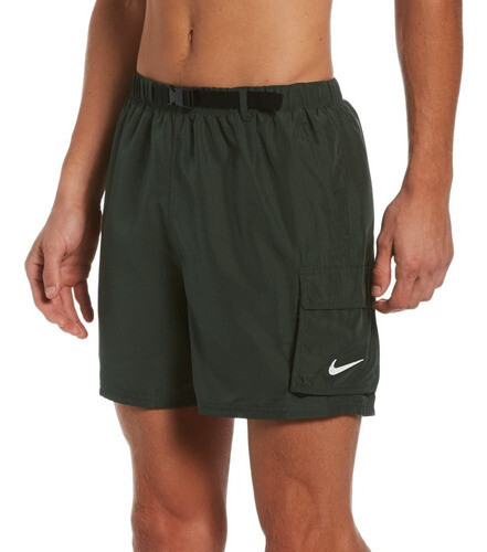 Short De Baño Hombre Nike Belted Packable, Color: Verde, Talle: S