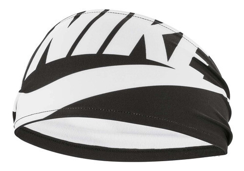 Vincha Ancha Nike Blanca Y Negra, Color: Negro