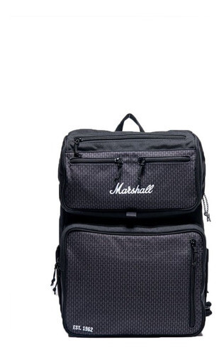 Bolso Marshall Underground Rocksack Black/white, Color: Negro