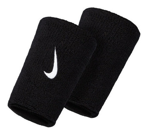 Muñequeras Tenis Nike Swoosh De Doble Ancho Color Negro Negro