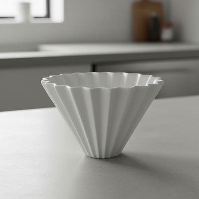 Dripper Origami De Ceramica Café De Especialidad Blanco