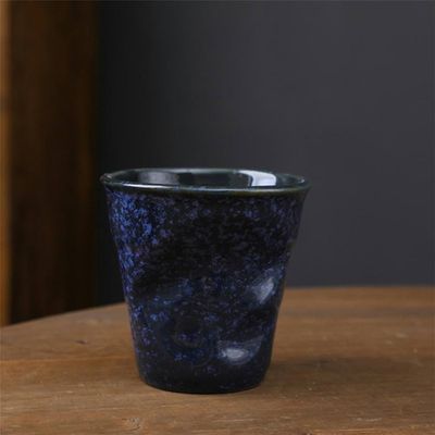 Vaso Irregular De Cerámica 200ml Pack De Dos Unidades Azul Oscuro