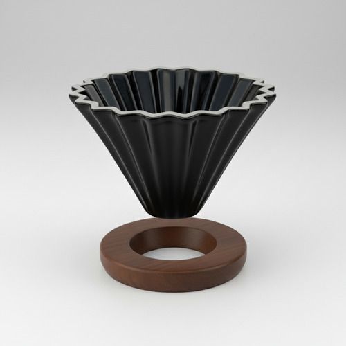 Dripper Origami De Ceramica Café De Especialidad Negro