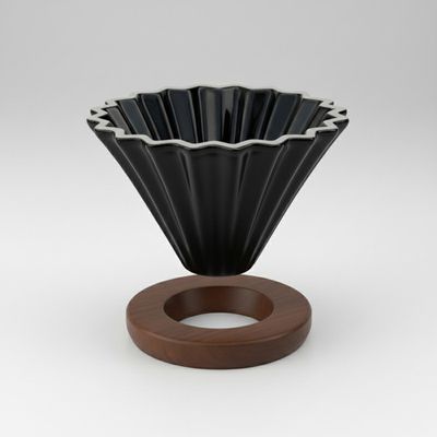 Dripper Origami De Ceramica Café De Especialidad Negro