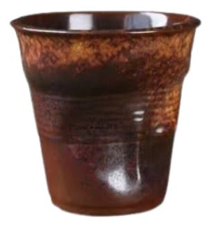 Vaso Irregular De Cerámica 200ml Pack De Dos Unidades Marrón Oscuro Y Marron Claro