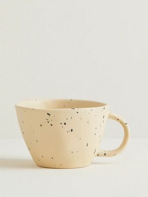 Taza Irregular De Ceramica 330 Ml Pack De Dos Unidades Amarillo Pintas