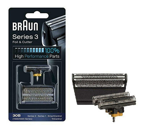 Repuesto Afeitadora Braun 30b Foil &amp; Cutter Series 1 Y 3  Negro, Color: Negro