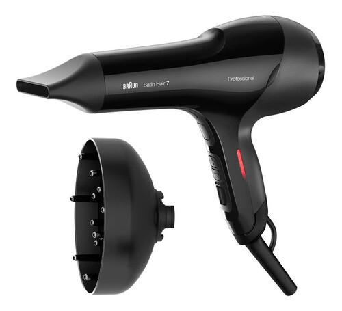 Secador De Pelo Braun Satin Hair 7 Profesional Hd785 Difusor Negro, Color: Negro