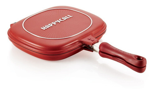 Sartén A Presión Doble Cara Capa De Diamante Happycall Jumb  Rojo, Color: Rojo