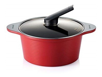 Cacerola Olla De Cerámica Happycall 20 Cm Roja Rojo