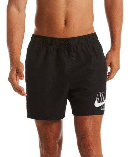 Short De Baño Hombre Nike Logo Lap 5, Color: Negro, Talle: S