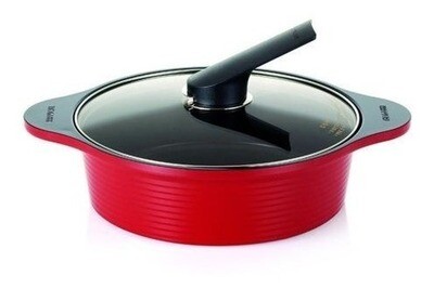 Olla Cacerola De Cerámica Happycall 24 Cm Baja Roja Rojo