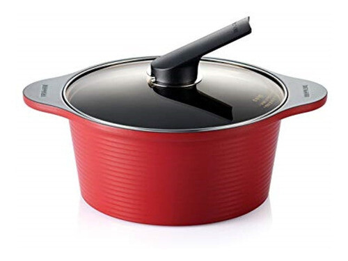 Cacerola / Olla De Cerámica Happycall 28 Cm Roja, Color: Rojo
