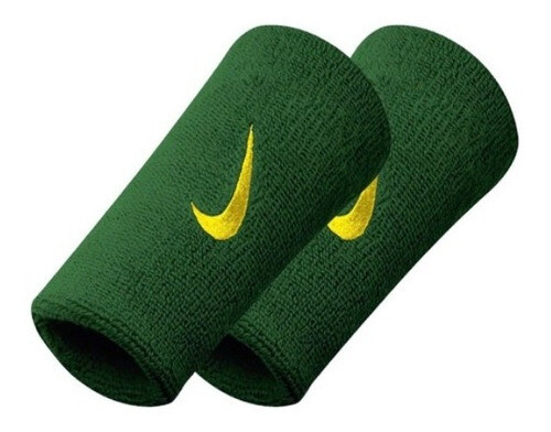 Muñequeras Tenis Doble Ancho Nike Wristband Swoosh Tennis, Color: Verde
