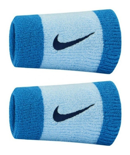 Muñequera Nike Doble Ancho Azul Y Celeste, Color: Azul