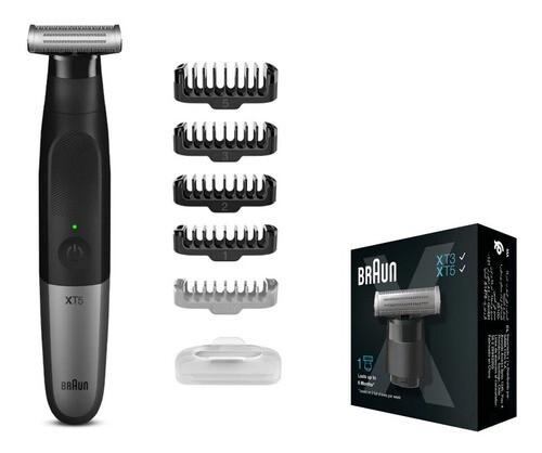 Recortadora Y Trimmer Cara, Cuerpo Braun Xt5100 Inc Recambio Negro, Color: Negro