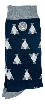 Medias Largas Estampadas. Algodón Orgánico Azul Algodón Orgánico 41-46