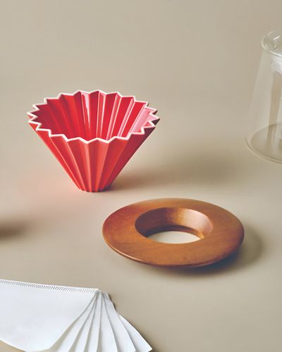 Dripper Origami De Ceramica Café De Especialidad Rojo