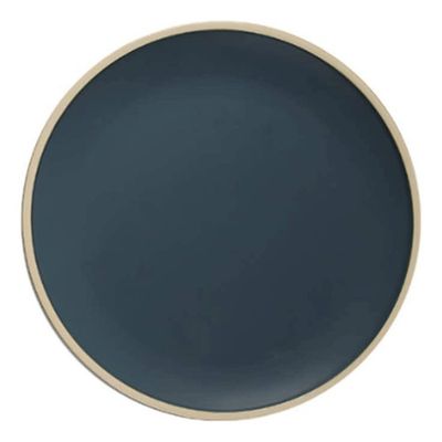 Platos Llanos De Cerámica Diseño Nordico Jolk Azul Marino Lisa X6