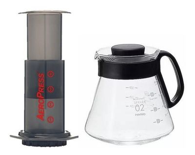 Cafetera De Café Y Espresso Aeropress Y Jarra Hario