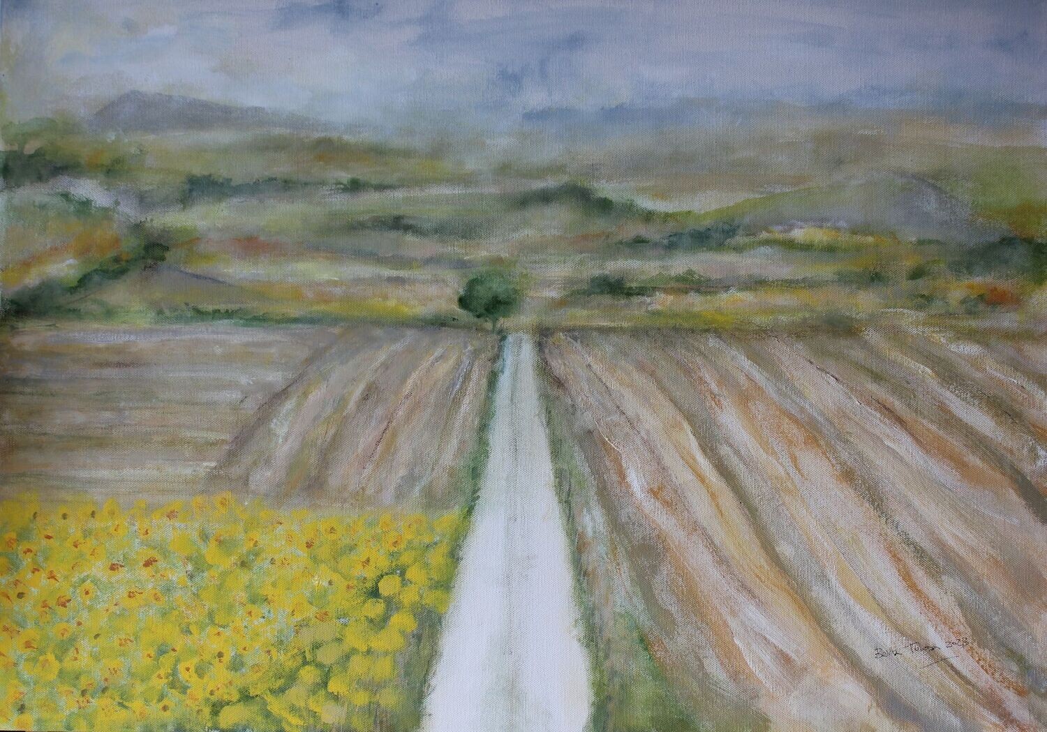 Camino con girasoles de Alava