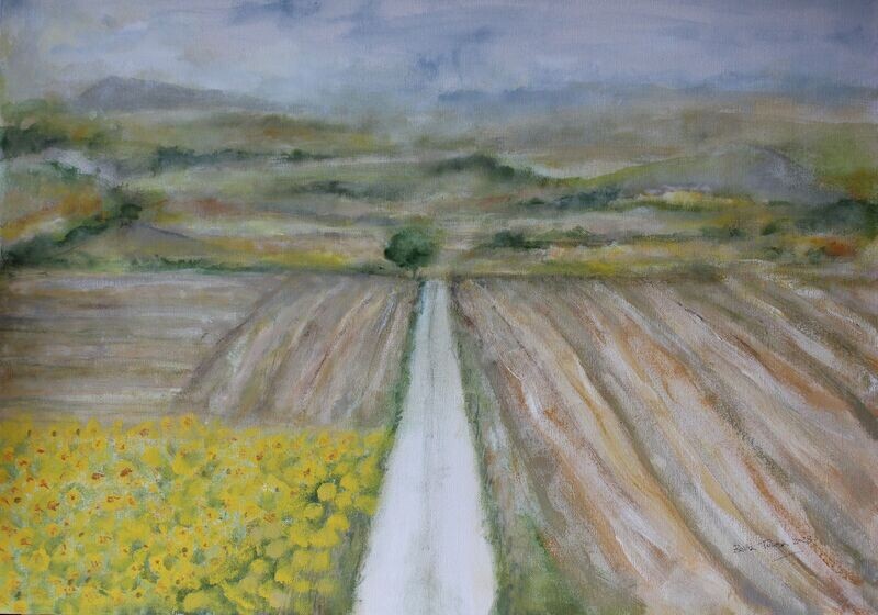 Camino con girasoles de Alava