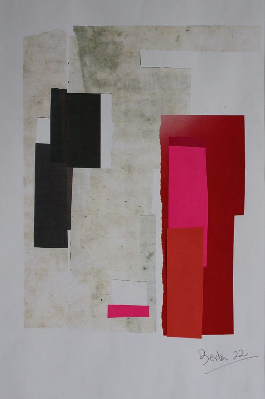 collage rojo y rosa sin marco