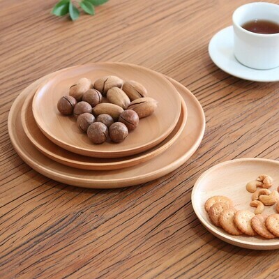 Sirin&#39;s Round Wood Platter Set, 3-Piece