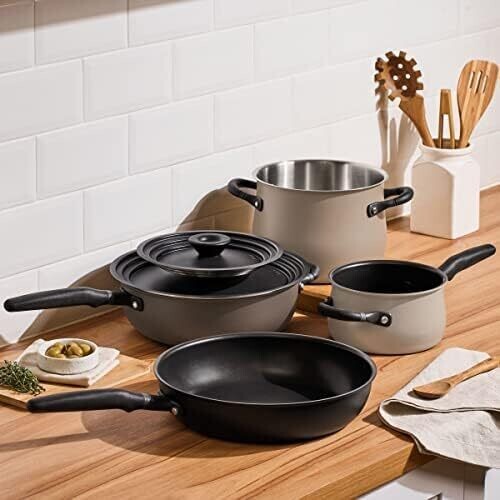 Meyer Accent Cinder &amp; Smoke Cookware Set, 6-Piece