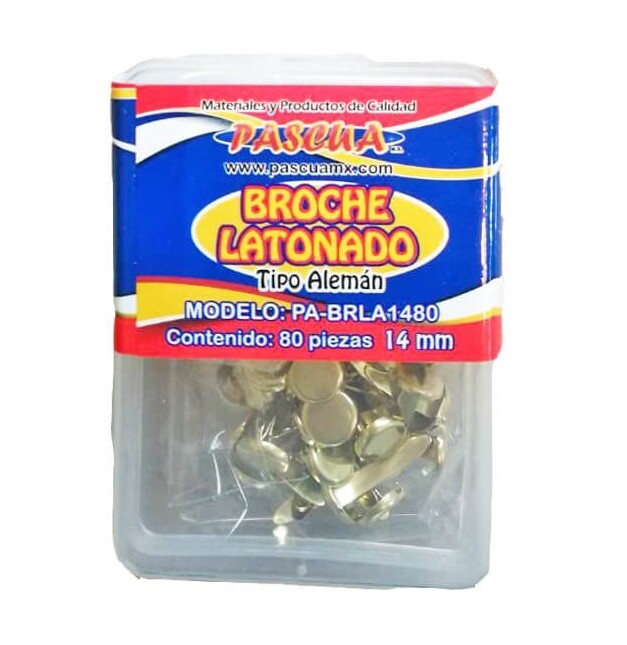 broche latonado 25mm c/50 pzas